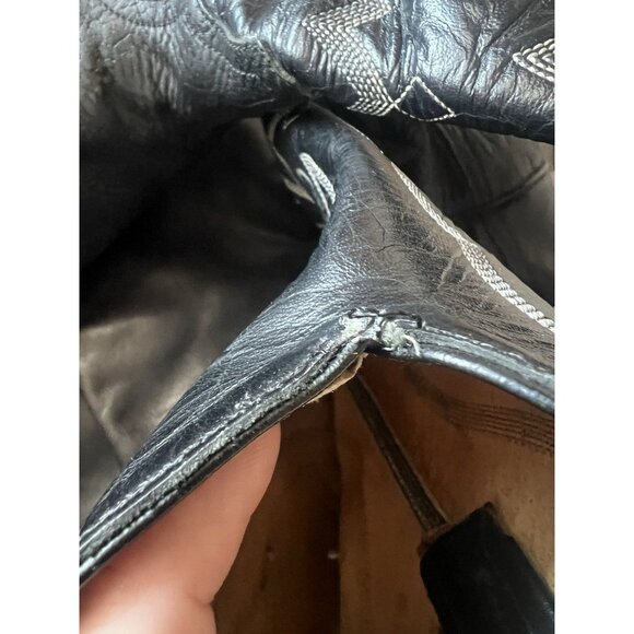 Tony Lama 6250 Black Shrunken Shoulder Leather Boots Mens Size 12 EE - Picture 8 of 8